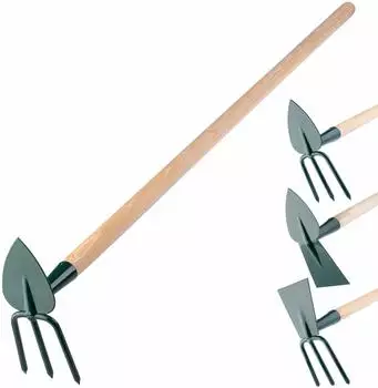 Kadax Gartenhacke Doppelkopf 3 Zinken Stahlstiel 28mm (K1228)