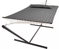Juskys H&auml;ngematte Cata Mit Gestell Und Kissen - Outdoor Doppelh&auml;ngematte F&uuml;r 2