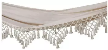 Svita Luxush&auml;ngematte Makramee-Design Baumwolle Beige (90597)