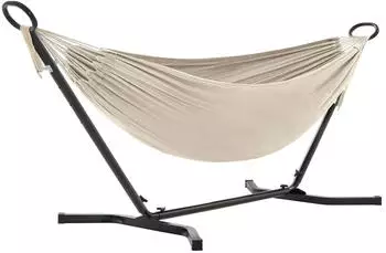 Songmics H&auml;ngematte mit Gestell, h&ouml;henverstellbar, 210x150cm, bis 240kg (GDC14BG)