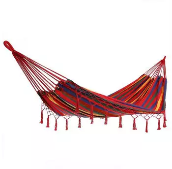 Detex Makramee Doppelh&auml;ngematte XXL 320x150cm 300kg, Rot (107490)