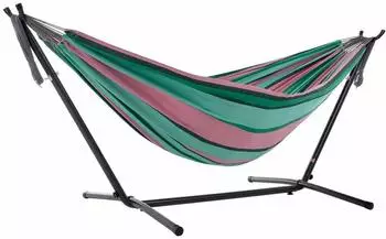 Vivere Doppel-Baumwollhängematte mit Gestell 250cm, Watermelon (UHSDO8-35)