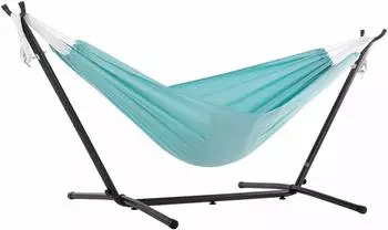 Vivere Doppel-Hängematte mit Gestell Polyester 250cm Aqua (C8POLY-13)