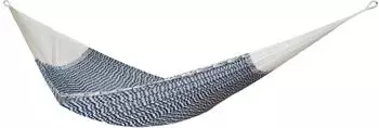 MacaMex Solea Netzhängematte XL Nautica Baumwolle, Blau-Weiß (MA-00936)