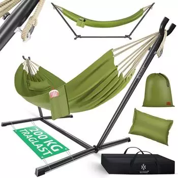 Kesser H&auml;ngematte Lake mit Gestell, Doppel, 200kg, Indoor & Outdoor (LAKE)