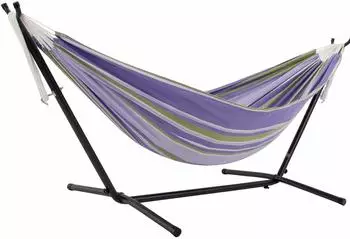 Vivere Doppel-Hängematte aus Baumwolle mit Gestell 250cm, Tranquility (UHSDO8-37)