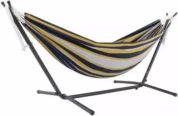Vivere Serenity Doppel-Hängematte mit Gestell, Baumwolle, 250cm (UHSDO8-38)