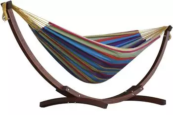 Vivere Double Cotton Hängematte mit Gestell oasis