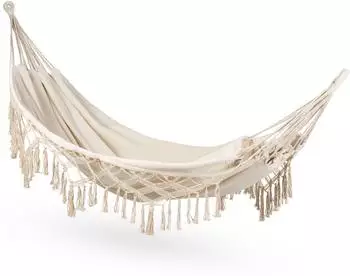 Outtec Doppelhängematte Baumwolle Boho-Stil 200x150cm, bis 200kg (O-42102)