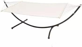 Amanka Doppel-Hängematte mit Gestell 200x120cm, Baumwolle, beige (16784)