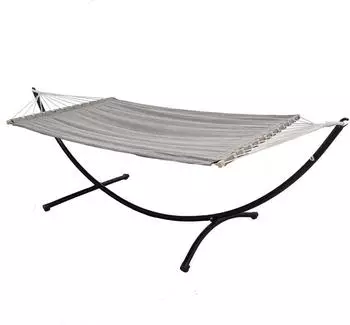 Amanka Doppel-Hängematte mit Gestell, grau, Metall, 300x100cm (16787)