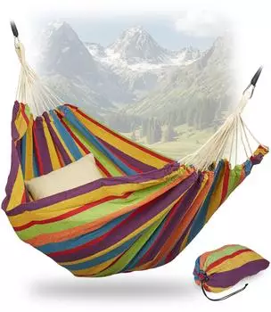 Relaxdays Hängematte XXL, bunt, 300 kg, 150x250 cm