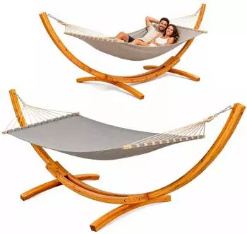 Amanka Stabhängematte mit Holzgestell XXL, 200x120cm, 2 Personen (16607)