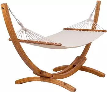 CLP Herriman Hängematte mit Holzgestell, 2 Personen, creme (CLP 326044)
