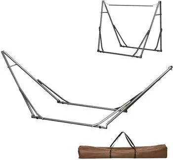 Outsunny Hängemattengestell, faltbar, 2-in-1, Stahl, 290x92x88cm (84A-274V00BK)