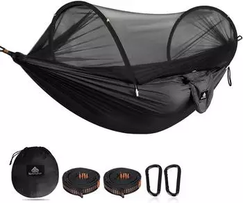 LuxusKollektion Reiseh&auml;ngematte mit Moskitonetz, Nylon, 300kg Tragkraft (275x140cm)