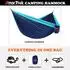 LuxusKollektion Camping-Hängematte Fallschirm-Nylon blau/navy 300x200cm mit Baumgurten & Karabiner