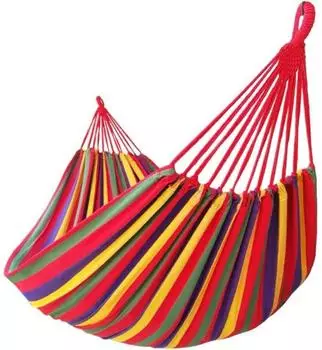 LuxusKollektion Doppelh&auml;ngematte Baumwolle, 2 Personen, 250x160cm, 300kg, Regenbogen