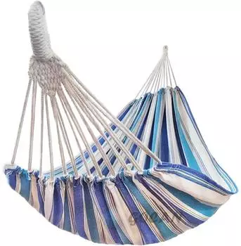LuxusKollektion Doppel-H&auml;ngematte XXL Baumwoll-Leinen 272kg (Cornfield)