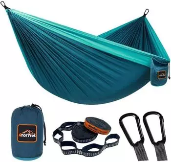 Gerster Hängematte Fallschirm-Nylon blau/dunkelblau 300x200cm
