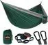 LuxusKollektion Camping-Hängematte Fallschirm-Nylon dunkelgrün/hellgrau 300x200cm