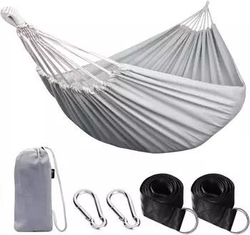 Gerster Hängematte Outdoor Baumwolle grau, 300kg (LuxusKollektion)