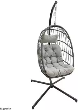HTI-Living H&auml;ngesessel Rica Deluxe faltbar bis 150 kg inkl. Kissen Gestell 93 x 198 x 95 cm