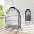 Outsunny Hängesessel mit Kissen Polyrattan faltbar bis 150 kg dunkelgrau