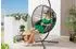 Riess-Ambiente Ibiza Hängesessel anthrazit Rattan mit Gestell und Kissen bis 120 kg