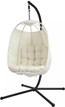 Svita Nelly H&auml;ngesessel mit Gestell Klappbar Beige