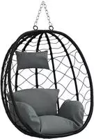 vidaXL H&auml;ngendes Ei-Stuhl Poly-Rattan 91 x 54,5 x 107 cm Anthrazit