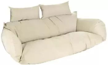 Home Deluxe Polyrattan H&auml;ngesessel Kissen TWIN Creme 105 x 41 x 45 cm