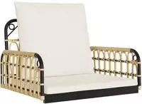 vidaXL H&auml;ngestuhl mit Kissen 63x58x39 cm Poly Rattan und Stahl