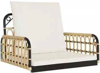 vidaXL Hängestuhl mit Kissen Poly Rattan/Stahl 63 x 58 x 39 cm