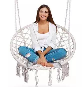Sofotel Boho H&auml;ngesessel Makramee Rund Indoor & Outdoor 150kg (290001)