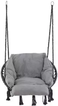 ebuy24 Hamtic H&auml;ngesessel mit Kissen, grau (60-6117-001)