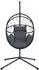 vidaXL Hängesessel Ei-Design mit Ständer, Polyrattan/Stahl, anthrazit (4007402)