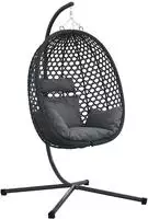 vidaXL H&auml;ngendes Ei-Stuhl Poly-Rattan 104 x 100 x 191 cm Schwarz