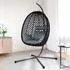 vidaXL Hängender Eierstuhl Korb mit Ständer, Poly Rattan, anthrazit (42003851)