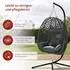 Woltu Hängesessel mit Gestell PE-Rattan grau, bis 150kg (W0UETT0972)