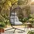Outsunny Hängesessel mit Gestell, faltbar, Polyrattan, hellgrau (867-322V00LG)