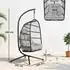 Outsunny Hängesessel mit Gestell, faltbar, Polyrattan, hellgrau (867-322V00LG)