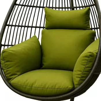 Homescapes Hängesessel-Kissen Outdoor, grün, 2-teilig mit Kopfstütze, wetterfest