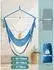 LuxusKollektion Hängesessel handgestricktes Baumwollnetz, blau/weiß, 240x80cm