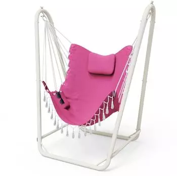 LuxusKollektion H&auml;ngesessel mit St&auml;nder, rosa, 160kg, Innen & Au&szlig;en
