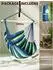 LuxusKollektion Hängesessel Baumwollgewebe blau/grün gestreift 130x100cm