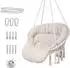 LuxusKollektion Hängesessel Makramee mit Kissen, Baumwolle, Indoor/Outdoor, bis 150kg, beige