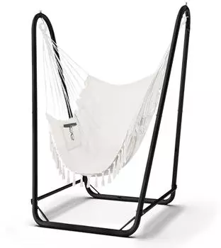 LuxusKollektion H&auml;ngesessel mit Gestell, schwarz, 160kg, Indoor & Outdoor
