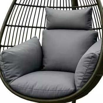 Homescapes Hängesessel-Kissen Outdoor grau, 2-teilig mit Kopfstütze (800001120112)