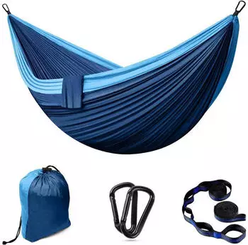 LuxusKollektion Hängematte 2 Personen 300x200cm Fallschirm-Nylon dunkelblau 300kg